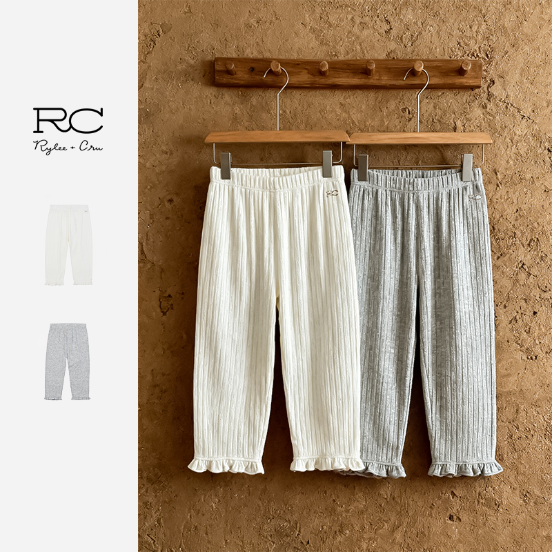 Ryleecru商场同款女童裤子25夏新款儿童休闲女宝宝薄款七分打底裤