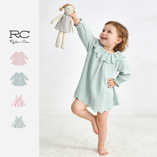 RyleeCru童装春夏款女童连衣裙女孩裙子女宝裙子花边领婴童连衣裙