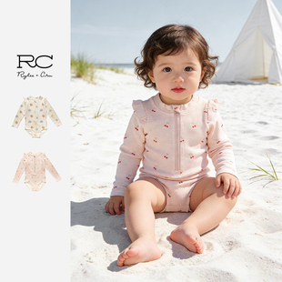 26夏1新款 泳衣防晒可爱泳装 女宝樱桃印花长袖 RyleeCru官方正品