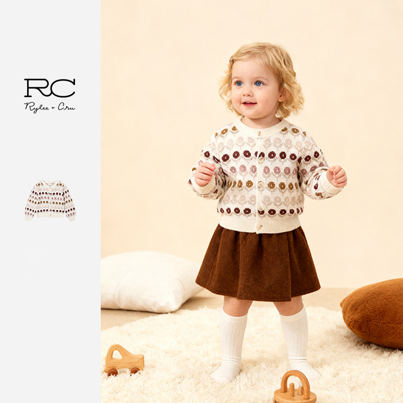 RyleeCru官方正品儿童毛衣女童针织衫25秋2上新