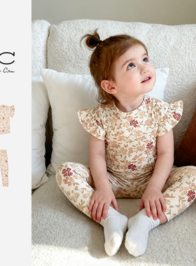 Rylee Cru童装儿童女童舒适印花居家服短袖长裤子