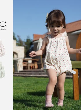 Ryleecru连体衣女宝宝印花包屁衣婴幼儿夏季薄款RC童装婴童连体衣