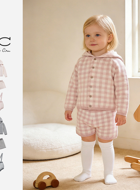 RyleeCru商场同款儿童男女童宝宝精灵帽连帽开衫针织外套25秋新品