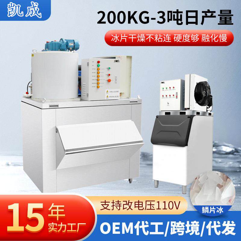 大型设备工业鳞片冰机商用餐饮水产鳞片冰制冰机