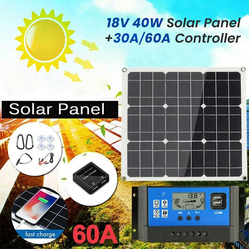 40W单晶太阳能充电板10A-60A