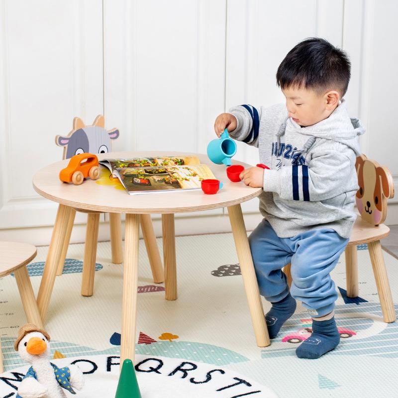幼儿园儿童木制学习桌套装早教画画过家家桌椅游乐园宝宝家用玩具
