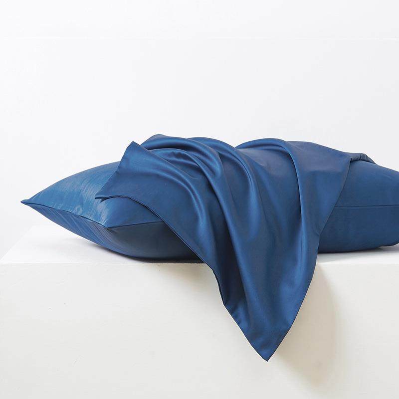 枕套纯棉100全棉48cmx74cm床上用品家用蓝色现代简约一对枕头套