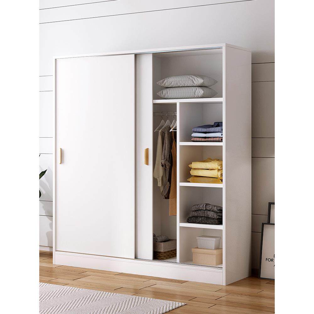 推拉门衣柜家用卧室出租房用现代简约简易组装收纳小户型柜子衣橱