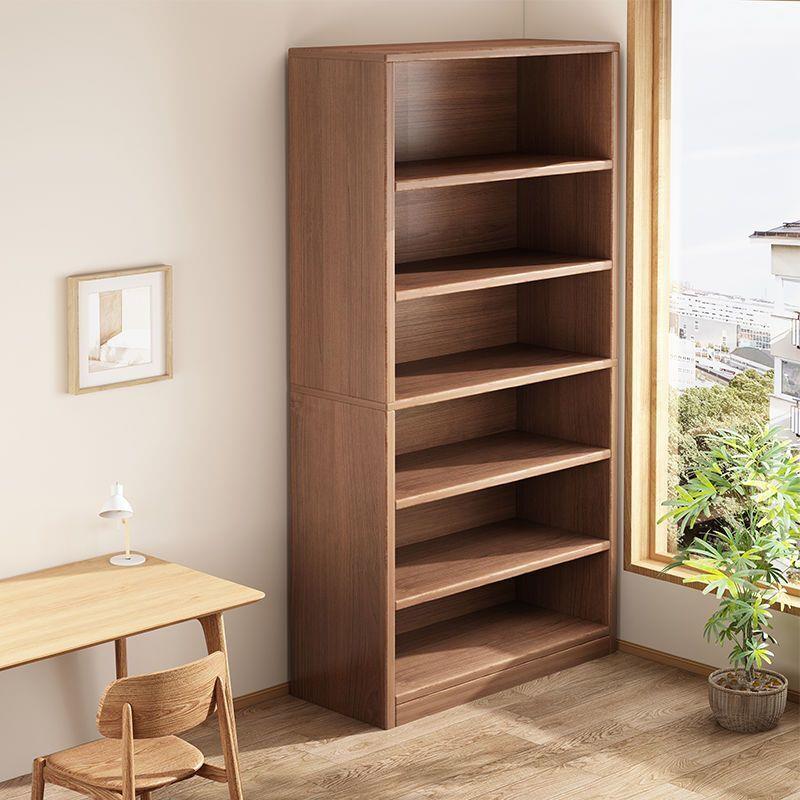 全实木书柜一体靠墙收纳储物展示柜子简易家用儿童书架落地置物架