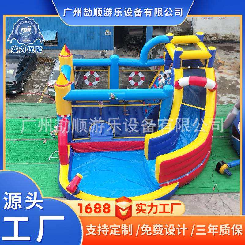 工厂直销外贸PVC充气跳床充气城堡滑梯游乐充气滑梯家用