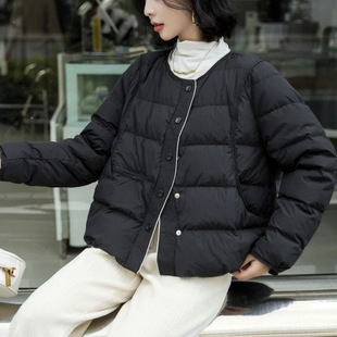 轻薄棉服女短款2026年秋冬季新款今年流行爆款圆领小个子炸街外套