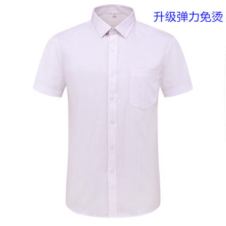 高档高品质新款光大银行工作服男士长短袖衬衫紫条纹行服衬衣工装