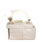 2室025新款 斗柜一体奶油风烤1漆实木梳台卧现妆代简约级高感化妆