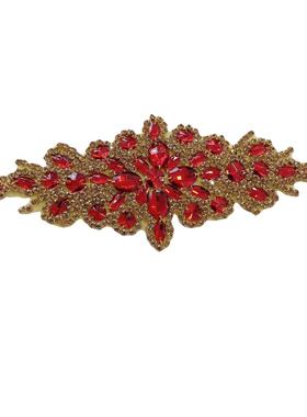 纺织辅花料背胶贴B17-2311朵花DI腰Y镶钻连衣裙部珍珠头布贴重工