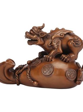 铜钱袋貅瑞兽摆件紫铜20#家居玄关紫公办室貔工艺品礼品