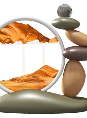 时来运转流沙画摆件客厅电视柜酒柜玄关装饰品新房新居乔迁送礼