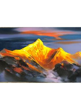 纯手绘金山风景油画厅画美式沙发背装客饰画02410玄关餐壁厅壁景