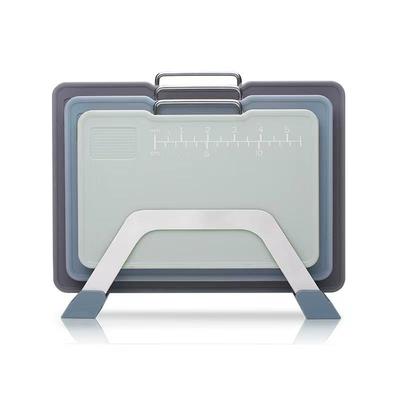 网红三件套分类菜板不锈钢底座辅食案板套装塑料砧板带收纳座