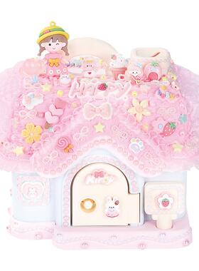 新款儿12838童手工D油Y屋手提百宝箱仿真奶粘贴小饰益智玩具存配