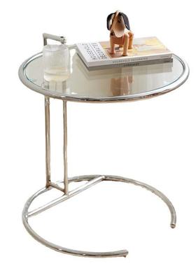 升小茶几网红几ins不锈中古玻璃边降TMCJ9241北欧简约现钢代圆桌