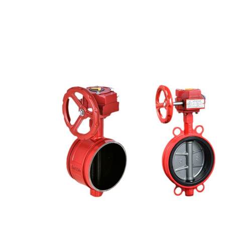 DN50-200涡轮卡箍沟槽信号蝶阀消防ZSXDF8沟槽式消防信号蝶阀