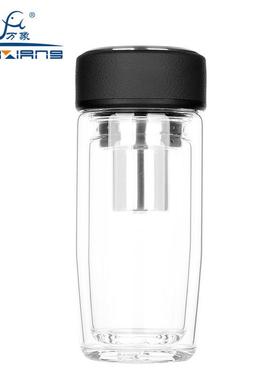 商务玻璃杯V17-V16双层车载玻璃泡茶成人家用便携