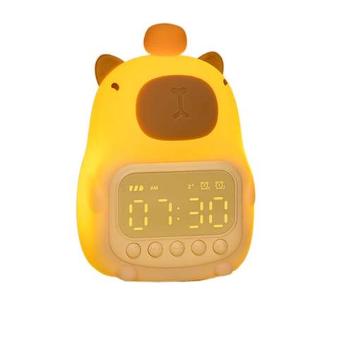 卡巴拉闹钟智能小程序充电款学生专用卡通计时器桌面拍拍小夜灯