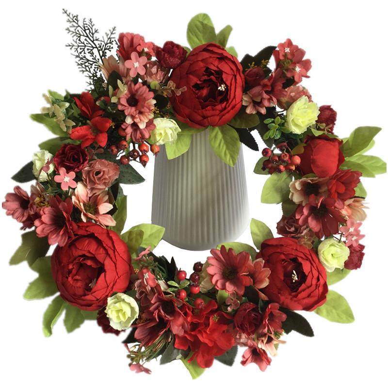 JR1180新欧美仿真牡花环家门楣花门饰墙壁挂婚庆迎宾假装饰花居绢,家居饰品,餐桌花艺,淘宝优惠券,粉丝福利购,淘宝优惠卷