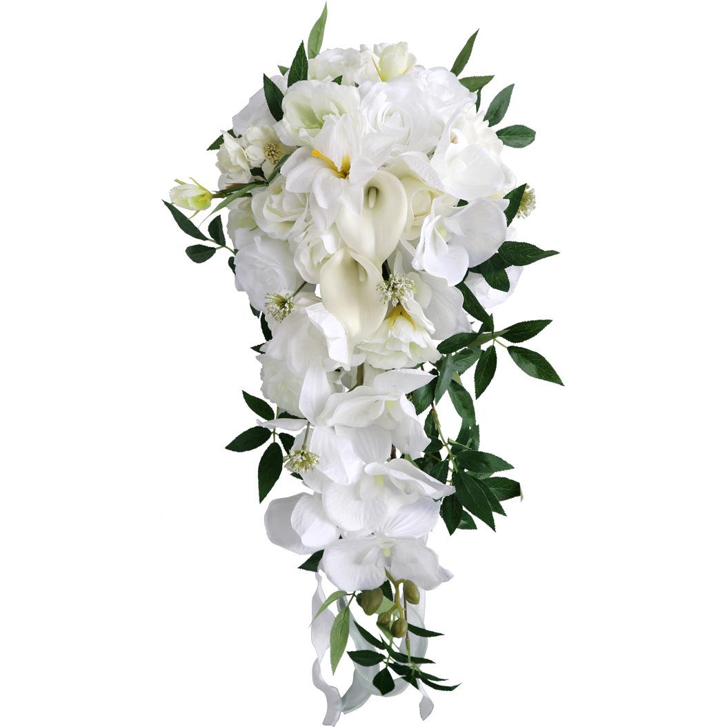 销仿真花礼新花娘手捧花婚瀑布外水滴手拿婚庆装饰SP-20240花艺假
