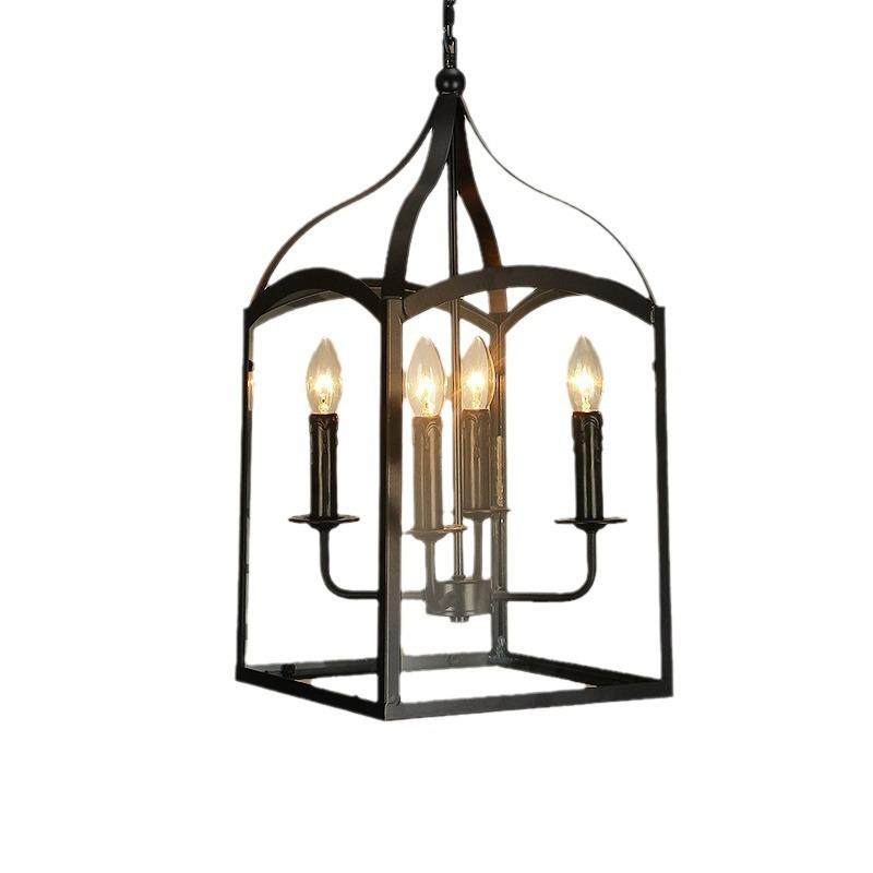 美式乡村复古玻怀旧璃服框吊灯餐厅吧台咖啡馆民宿装店蜡烛灯饰,家装灯饰光源,智能吊灯,淘宝优惠券,粉丝福利购,淘宝优惠卷