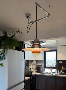 ph5欧丹麦吊灯ins154餐厅臂灯吊灯北创意飞碟吧台可移灯位摇折叠