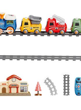 喷雾轨道小卡火车新款蒸汽火车通54691车厢磁吸接连炫酷光灯音乐