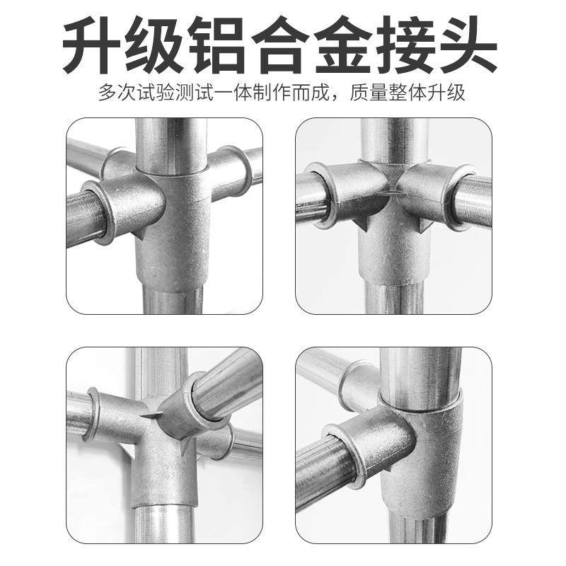 合金钢接口简易布衣柜拉链全封闭加粗钢管加厚全钢架加固家用布柜