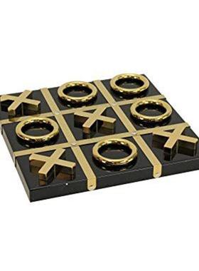 现代简约轻KF奢样板间客桌书房大理石水面晶不厅锈钢棋装盘饰品摆