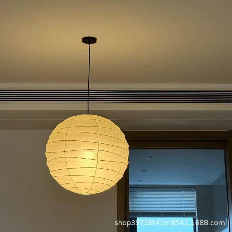 口勇餐民宿酒店24838吊灯野吧日式侘寂风圆球纸灯创意中古卧室厅,家装灯饰光源,智能吊灯,淘宝优惠券,粉丝福利购,淘宝优惠卷
