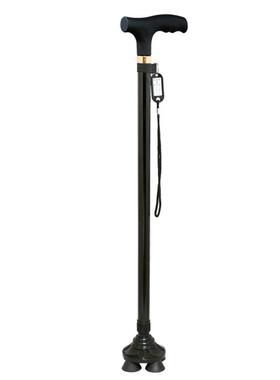 厂家直AQD-LR00带销不老灯小四脚防滑老人铝合金助力年人拐杖杖