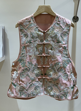 馨26年早春女装新中式重工刺绣国风马甲TDC-0289