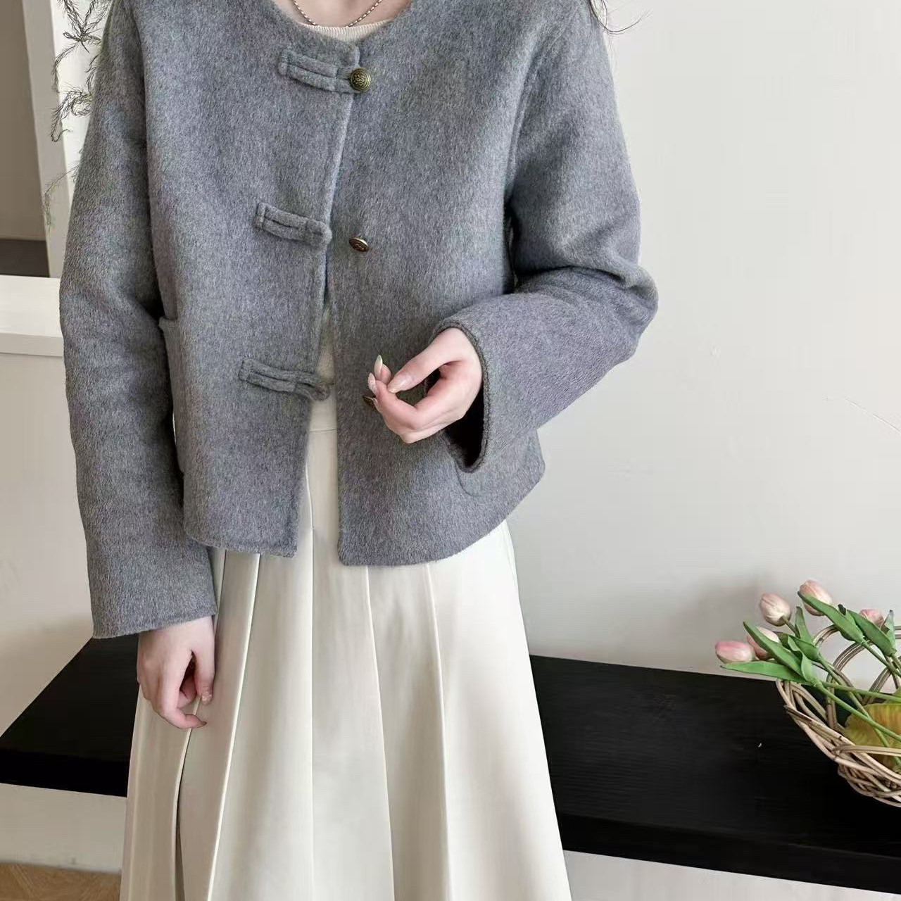 馨菲家约圆领高级感洋气百搭短款羊毛外套（含100羊毛）YS14-2312,女装/女士精品,羽绒服,淘宝优惠券,粉丝福利购,淘宝优惠卷