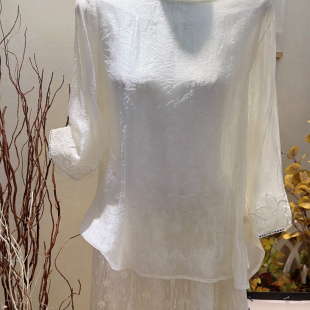 9422 刺绣防晒百搭小衫 馨菲26年夏上新新中式 时尚