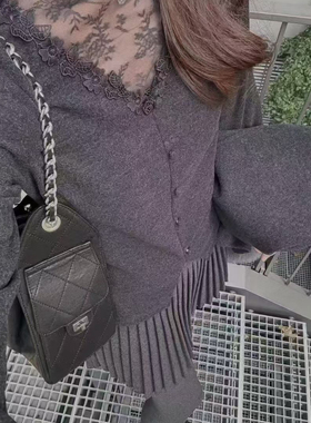 馨菲质蕾丝半高领长袖气质打底加绒加厚保暖上衣针织衫SY5678