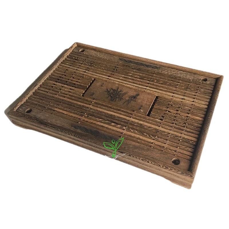 实木鸡翅木茶盘大号排水式茶海功夫茶具蓄水茶托盘厂家