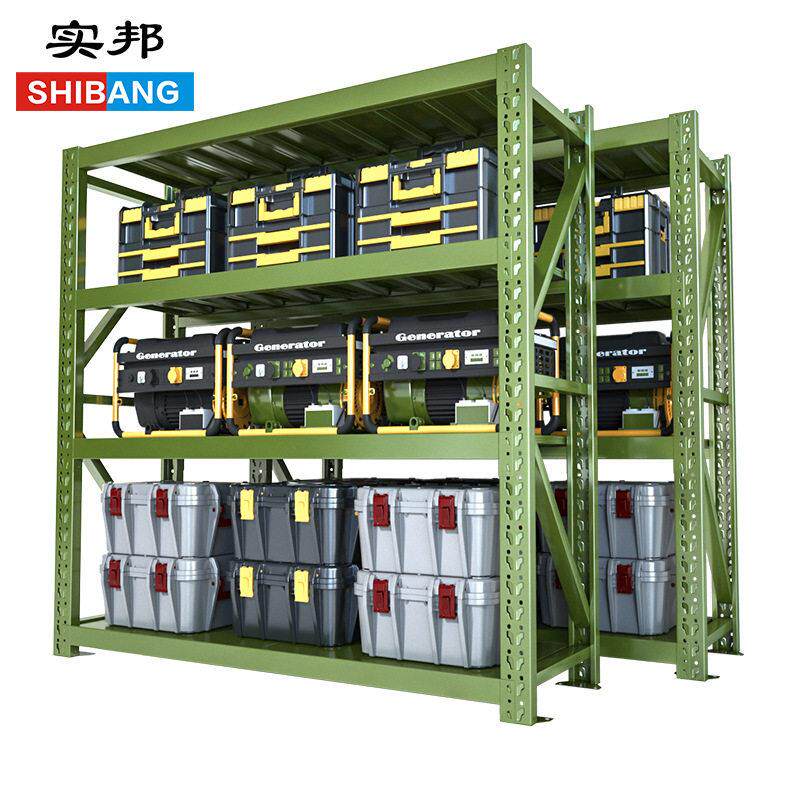 仓储货架工厂物资消防器材军绿色货架置物架库房储物架定制