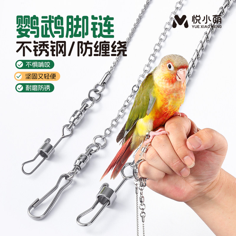悦小萌鸟鹦鹉脚链不伤脚超轻脚环灰机小太阳站架专用防脱扣放飞绳
