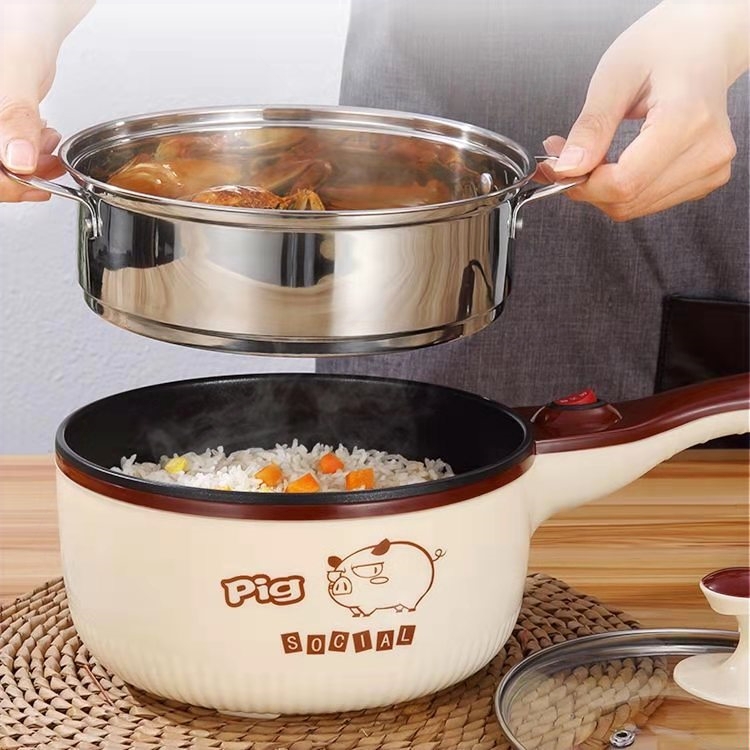 迷你电炒锅家用电热炒菜锅多功能舍用煮饭锅蒸煮一体电煮锅学生宿
