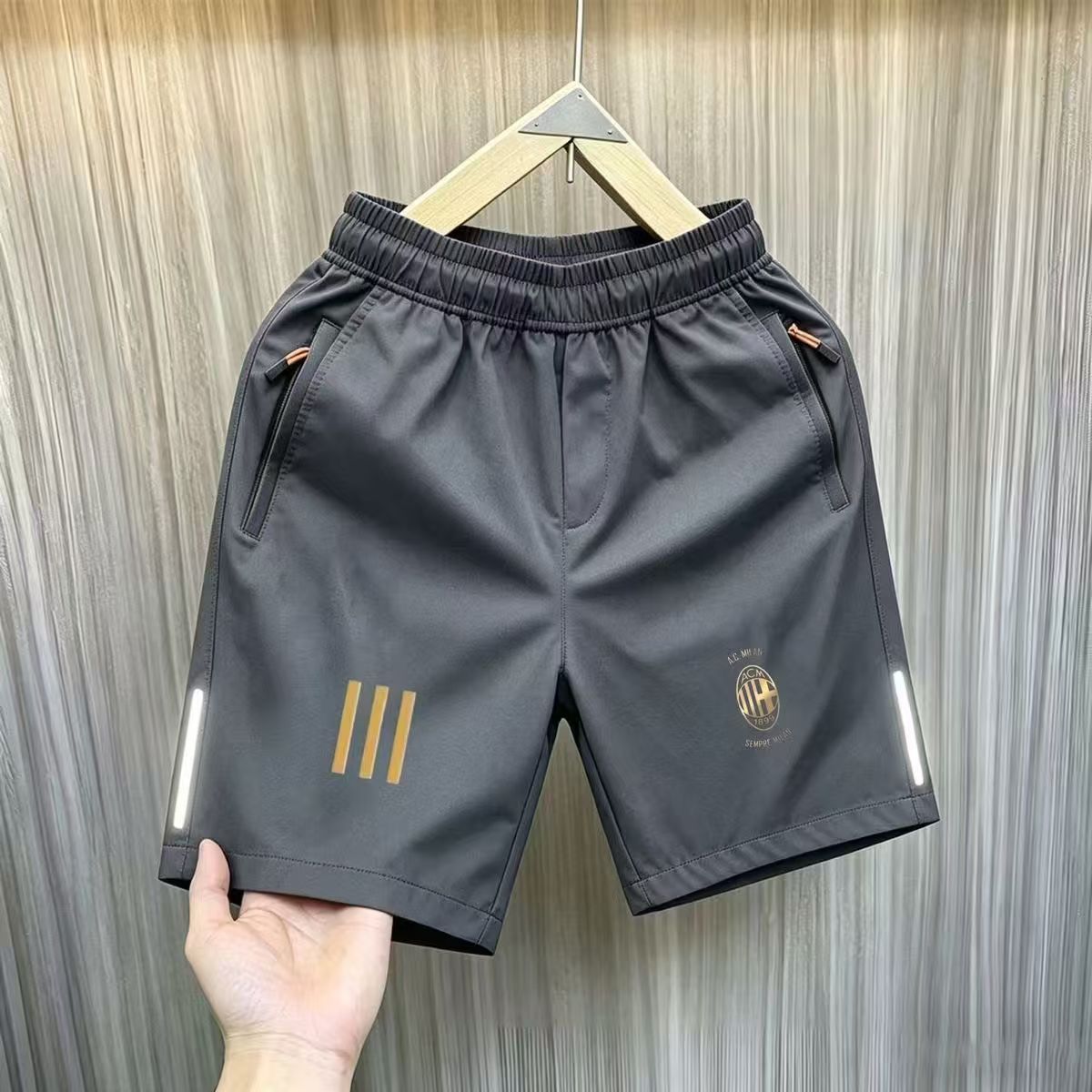 足球短裤男运动速干透气夏季宽松训练服大码藏青色五分裤皇马巴萨