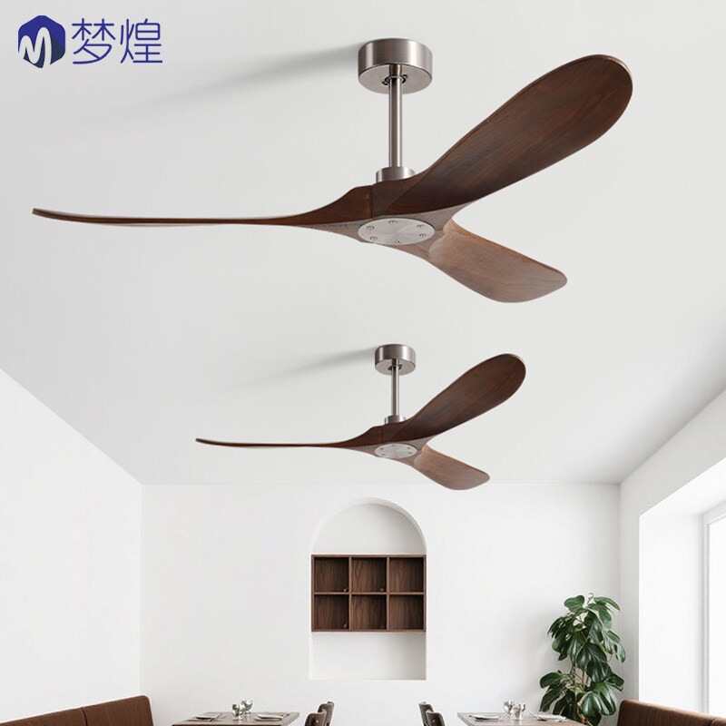 工业实木吊扇餐厅家用复古吊扇大静音商用吊顶电风扇风力变频