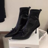 新款 春季 2026年秋冬季 加绒高跟短靴弹力瘦瘦靴女细跟尖头蝴0128ed