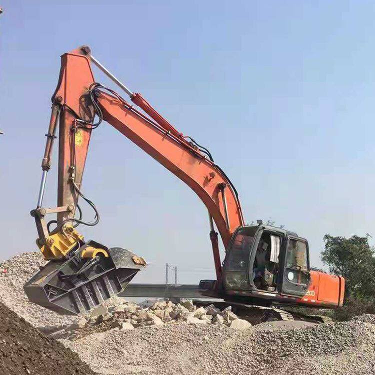 中拓挖掘机破碎斗重载岩石挖斗挖掘机粉碎石子机