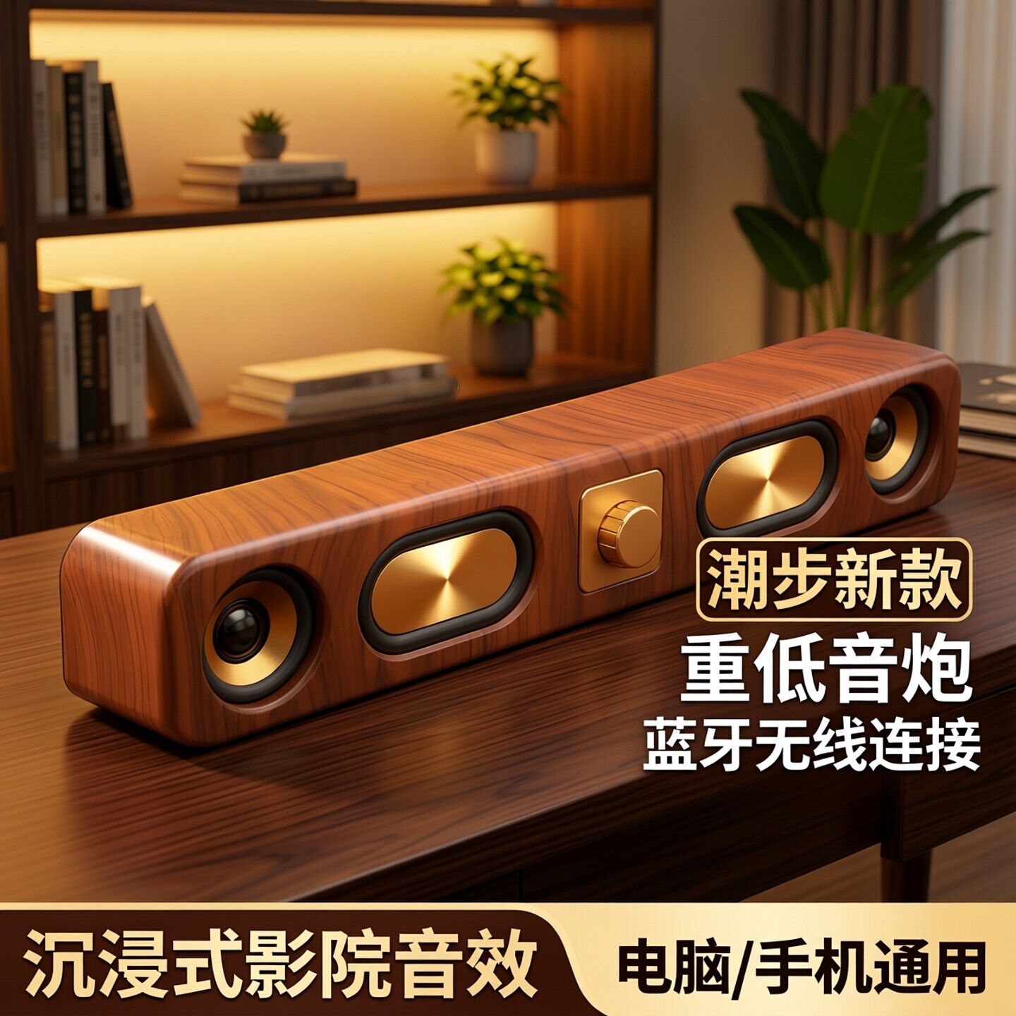 潮步新款大音量蓝牙音箱电脑桌面