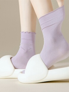 日系jk无骨中筒堆堆袜子女夏季薄款木耳花边ins潮网红百搭春秋韩